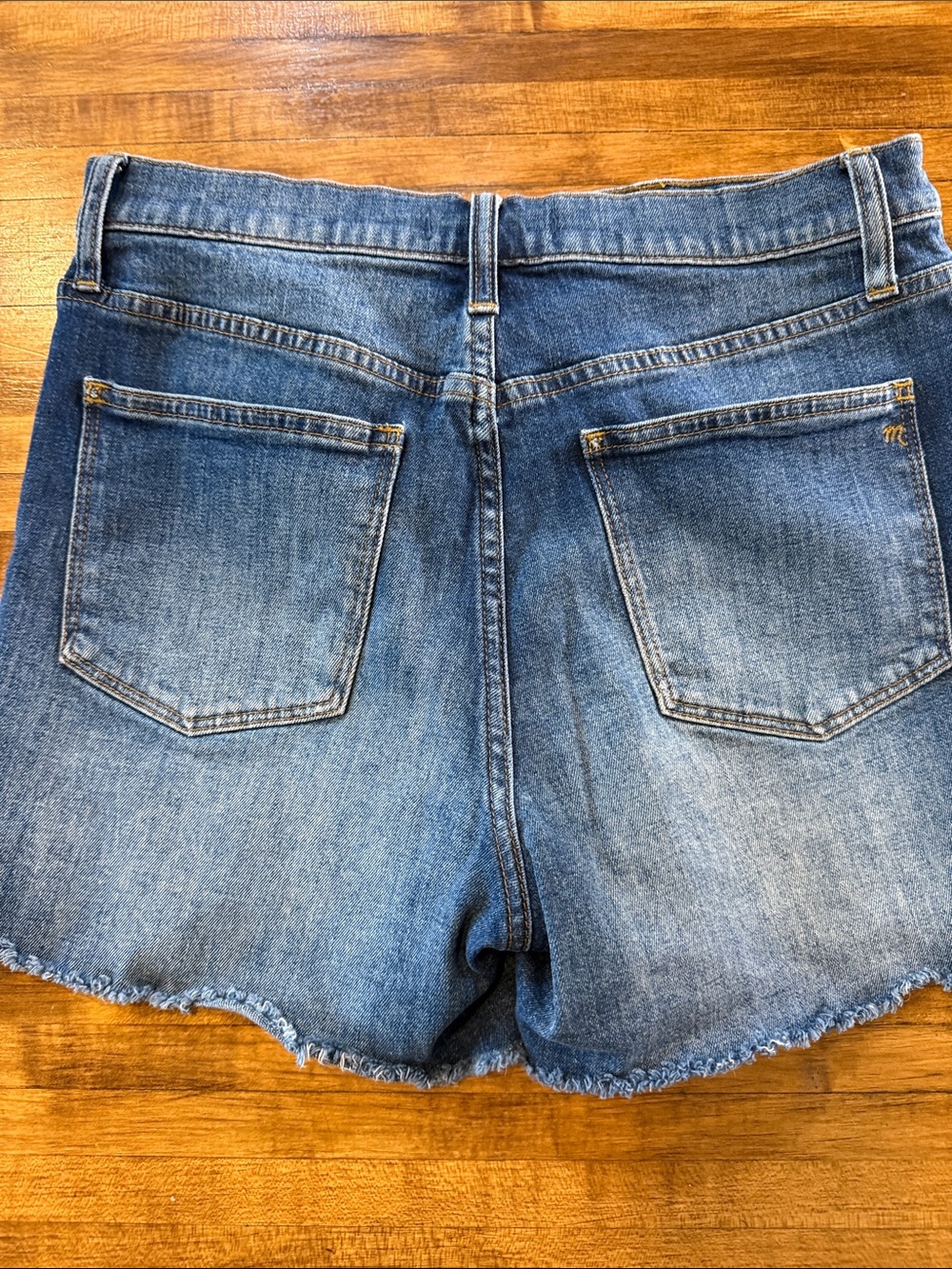 Madewell High-Rise Cut-Off Denim Jean Shorts Stretch Blue size 29” (z) - Picture 5 of 7